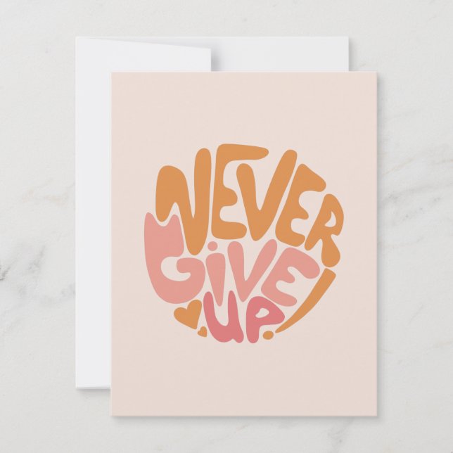 Aldrig Ge Up - Rosa och Orange varje dag Motiverin (Framsida)