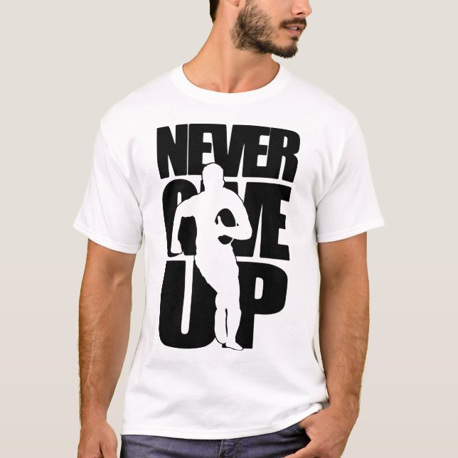 Aldrig Ge Up Rugby T Shirt (Framsida)