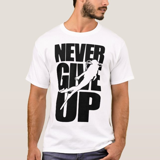 Aldrig Ge Up Snorkeling T Shirt (Framsida)