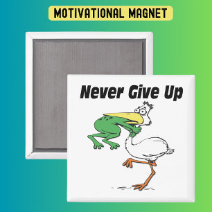 Aldrig Ge Up, underbart Pelican Frog Magnet