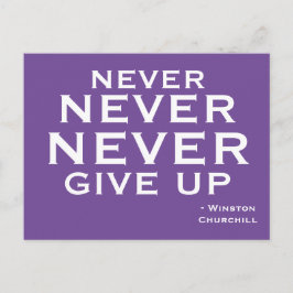 Aldrig Ge Up Winston Churchill Motivational Vykort