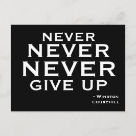Aldrig Ge Up Winston Churchill Motivational Vykort