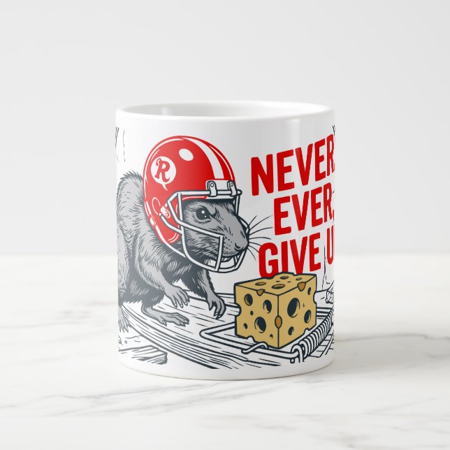Aldrig ge upp 2 jumbo mugg (Framsidan)