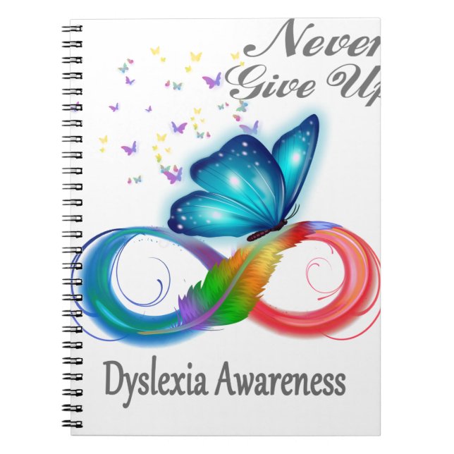 Aldrig Ge Upp Dyslexi-Medvetenhet Anteckningsbok (Framsidan)