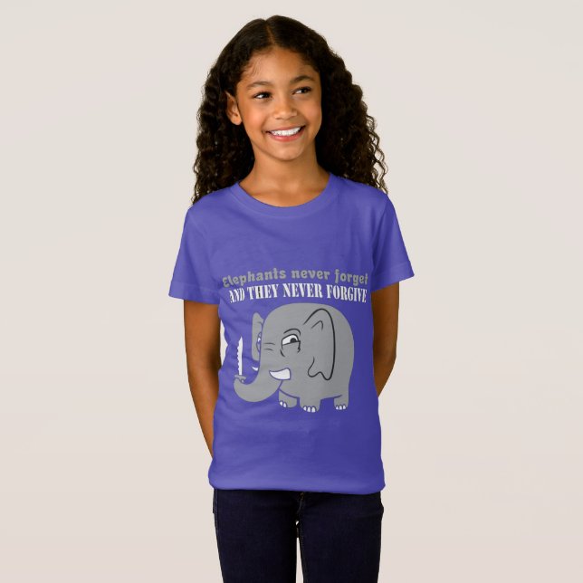 Aldrig Ge Upp Elefant T Shirt (Hel framsida)