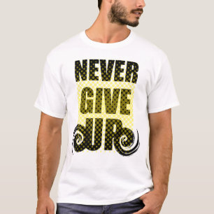 Aldrig Ge Upp Fet Motivations Typografi T-Shirt