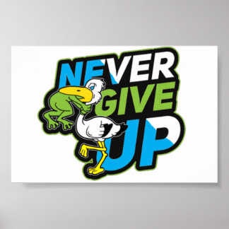 aldrig ge upp grodgåva poster