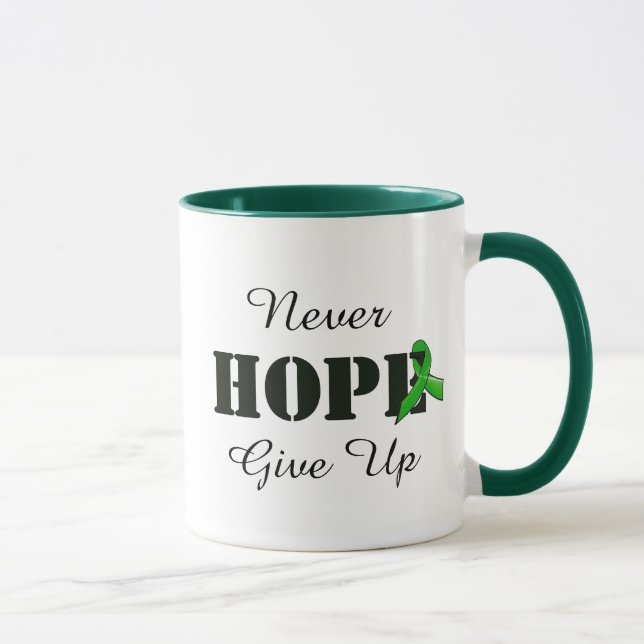 Aldrig Ge Upp, Hopp Lyme Sjukdom Medvetenhet Mug Mugg (Höger)