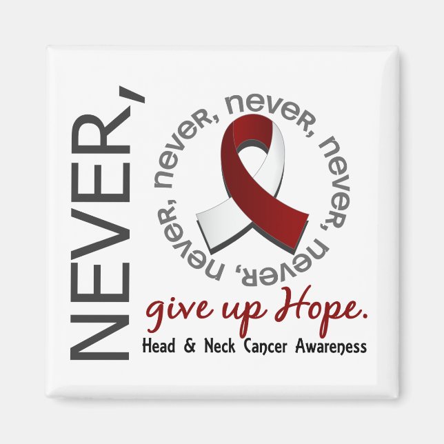 Aldrig Ge upp hoppet och Nacke cancer Magnet (Framsidan)