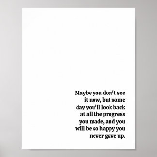 Aldrig Ge upp inspirationsoffert Poster