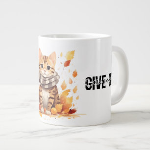 Aldrig ge upp med Cute Bengal Cat i Fall Jumbo Mugg