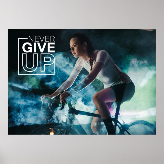 Aldrig Ge upp Motiv cykelvägg Poster (Framsidan)