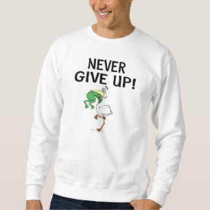 Aldrig Ge upp Motiv Pelican och Frog Långärmad Tröja