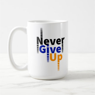 aldrig ge upp motivationen kaffemugg