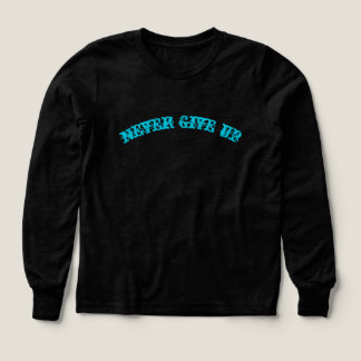 Aldrig Ge Upp Motiverande Blå Text T-Shirt