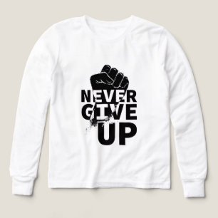 Aldrig Ge Upp – Motiverande Citat Design T Shirt