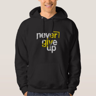 Aldrig Ge Upp Motiverande Distressed Typografi Hoodie