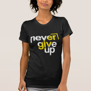 Aldrig Ge Upp Motiverande Distressed Typografi T Shirt