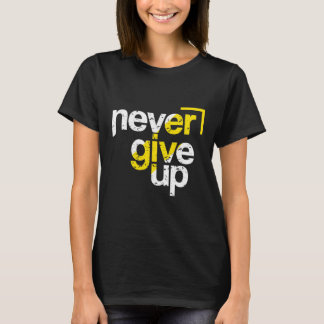 Aldrig Ge Upp Motiverande Distressed Typografi T Shirt