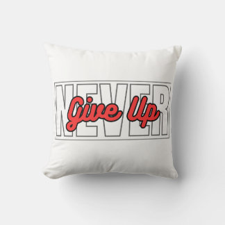 Aldrig Ge upp Motivering Typography-citat Kudde