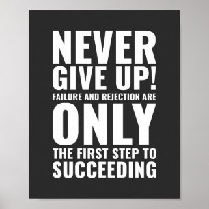 Aldrig ge upp! Motiveringsoffert Poster
