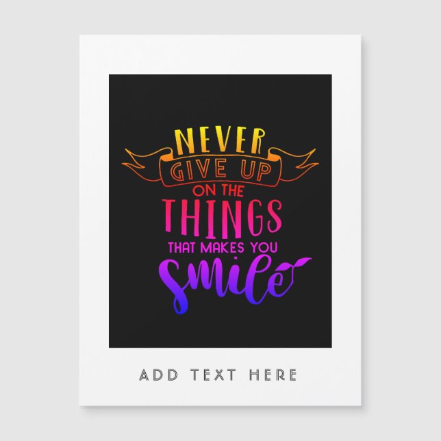 Aldrig Ge upp på Sak som får dig att dra (Framsida)