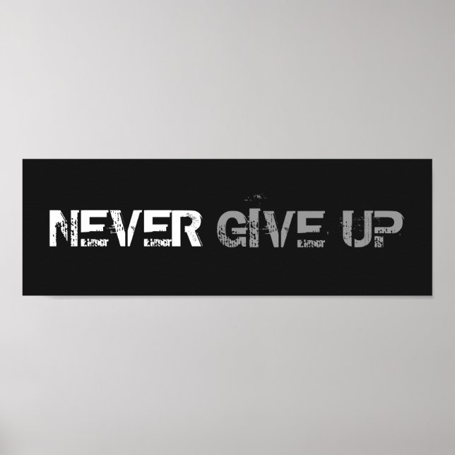 ALDRIG GE UPP POSTER (Framsidan)