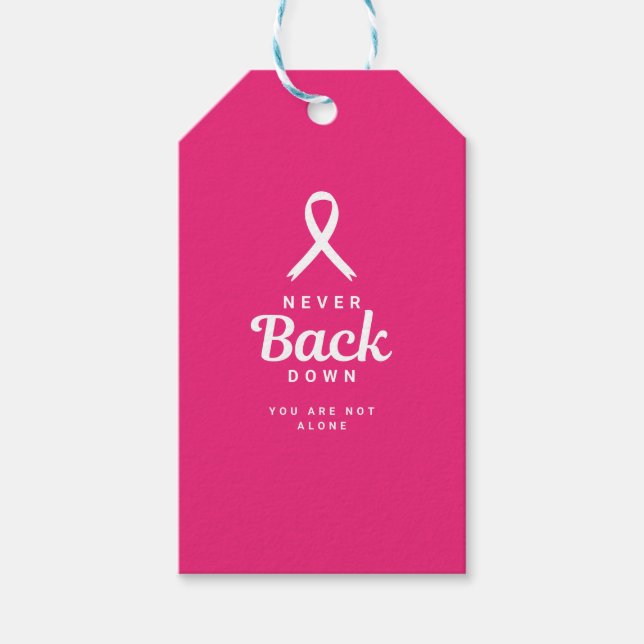 Aldrig Ge Upp | Rosa Och Vita Vårdpaket  Presentetikett (Framsidan)