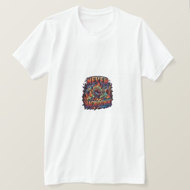 Aldrig Ge Upp.T-Shirt design T Shirt (Design framsida)