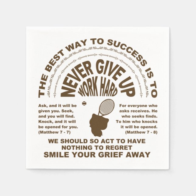 Aldrig Ge upp (tennis) Pappersservett (Framsidan)