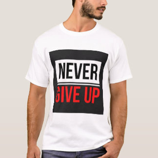 Aldrig Ge Upp Text Tryckt T-Shirt