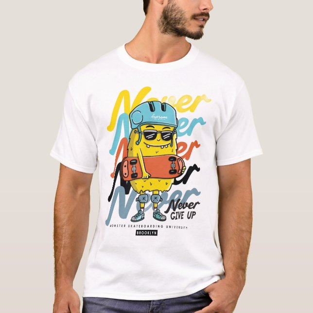 Aldrig Ge upp till t-shirt (Framsida)