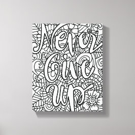 Aldrig Ge uppåt - Färg din egen Canvastryck