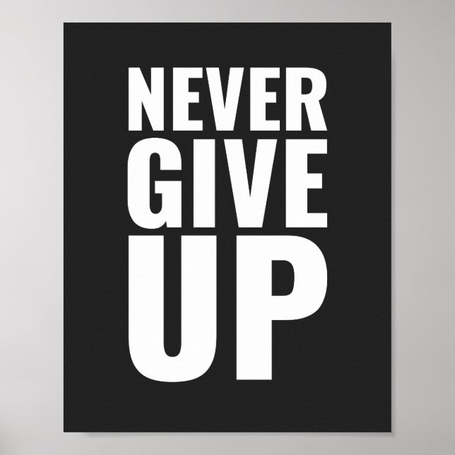 Aldrig ge uppåt Motivering Poster (Framsidan)
