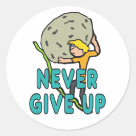 Aldrig Ge uppåt Runt Klistermärke