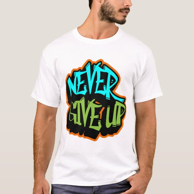 Aldrig Ge uppåt T Shirt (Framsida)