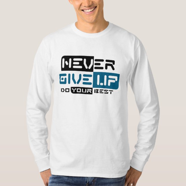 Aldrig Ge uppåt T Shirt (Framsida)