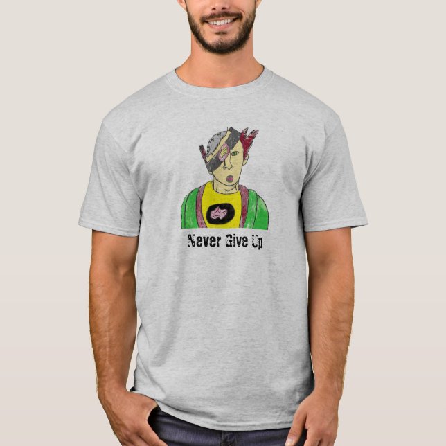 Aldrig Ge uppåt T Shirt (Framsida)