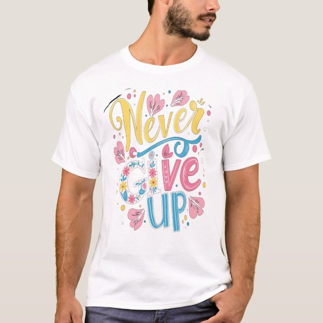Aldrig Ge uppåt T Shirt (Framsida)