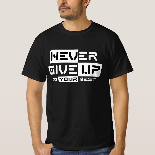 Aldrig Ge uppåt T Shirt (Framsida)