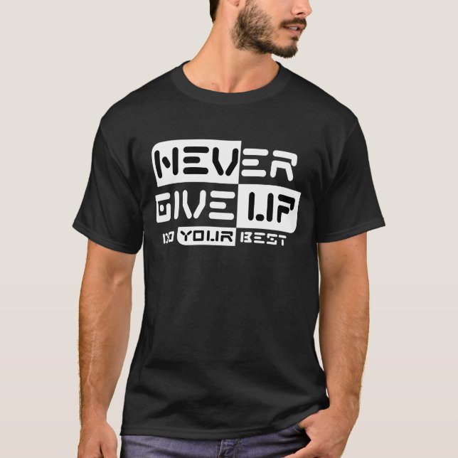 Aldrig Ge uppåt T Shirt (Framsida)