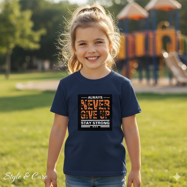 Aldrig Ge Uppåt - textmarkering marin blå T Shirt (Never Give Up- text mark navy blue T-Shirt)