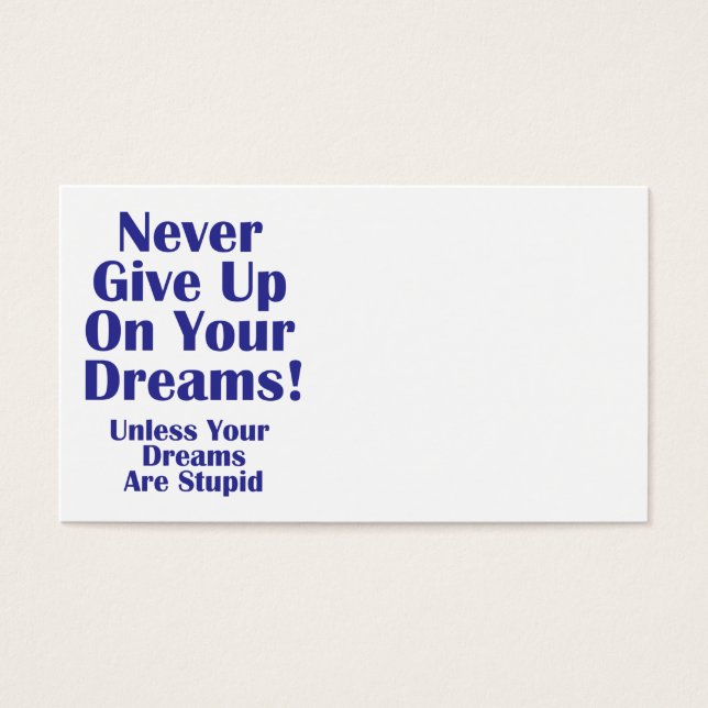 Aldrig Ge uppåt Visitkort (Framsidan)