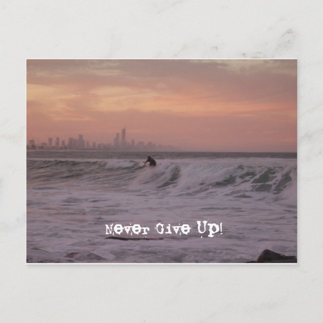 Aldrig Ge uppe! Vykort (Framsida)