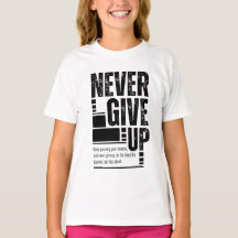 Aldrig Ge Upz Barn Motivational T-Shirt