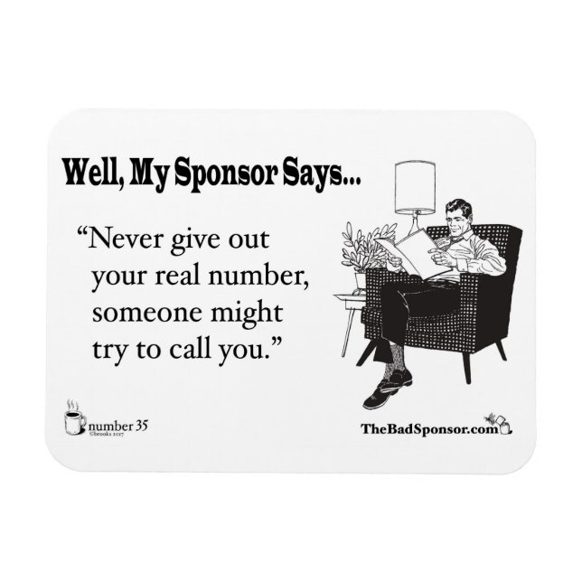 Aldrig ge ut ditt riktiga nummer... magnet (Horisontell)