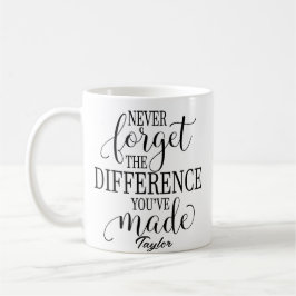Aldrig Glöm Skillnaden: Motiverande Citat Kaffemugg