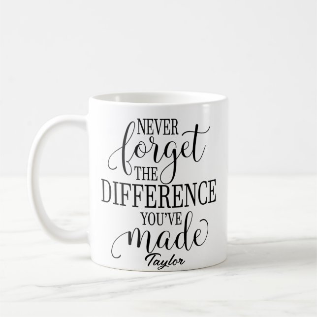 Aldrig Glöm Skillnaden: Motiverande Citat Kaffemugg (Vänster)