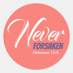 ALDRIG GLÖMDA skript Hebrews Christian Coral Runt Klistermärke