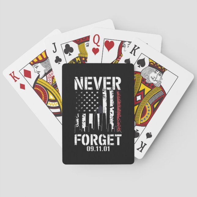 Aldrig glömma 11 september 2001 Minnesdag  Casinokort (Baksidan)